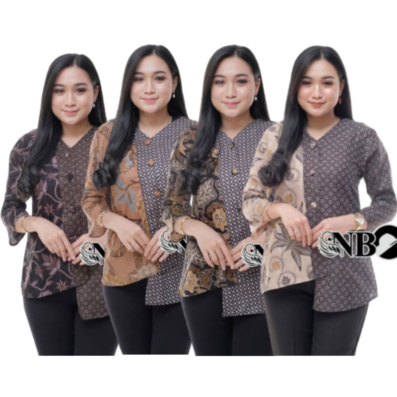 BAJU ATASAN BATIK BLOUSE BLUS BATIK WANITA CEWEK PEREMPUAN MODERN TERBARU KEKINIAN PAKAIAN BATIK KAN
