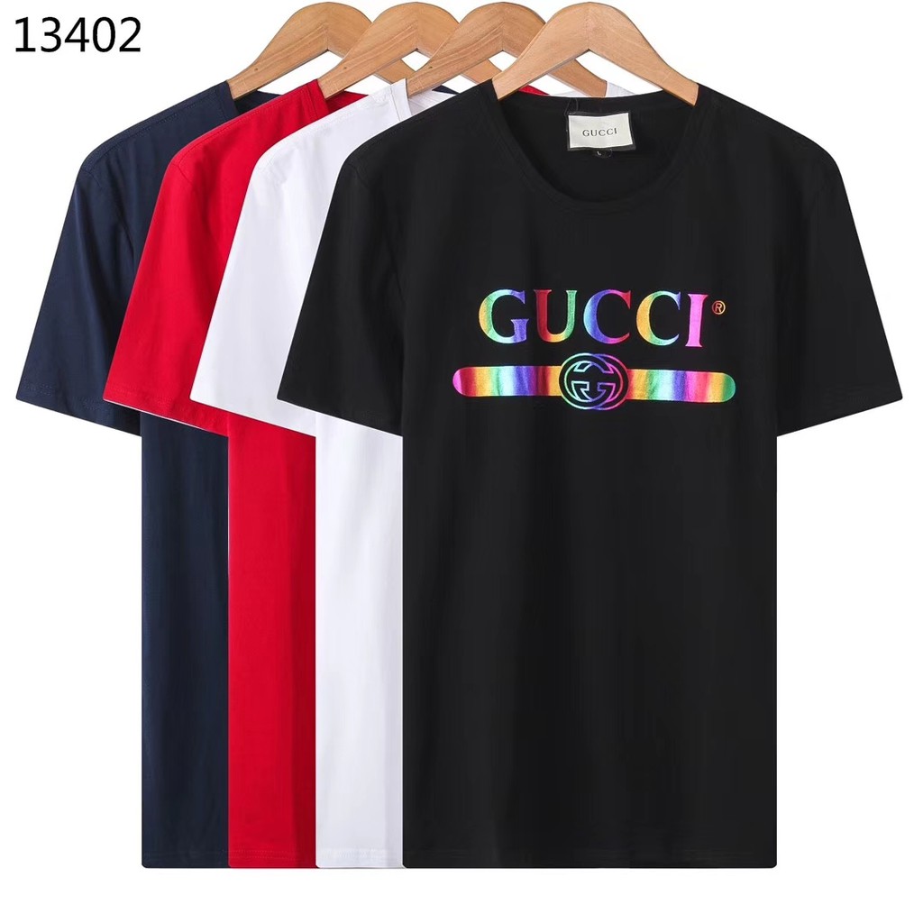 Gucci kaos  GUCCI Teen Cotton Round Neck Kaos  Lengan  Pendek  