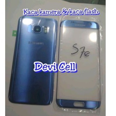 kaca lcd dan backdoor back door fullset samsung S7 edge G935 original ada kaca kamera flas biru