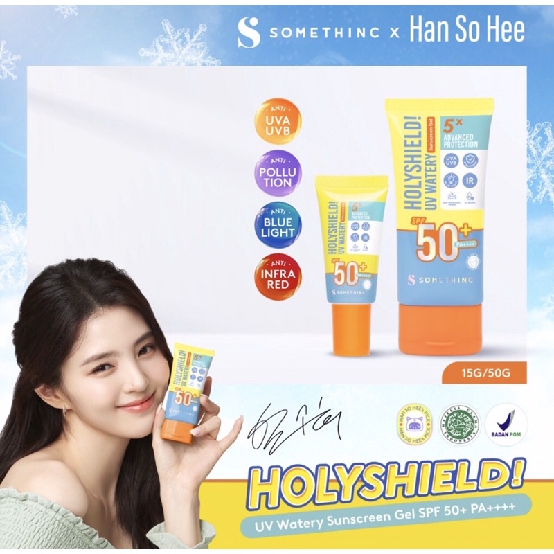 SOMETHINC Holyshield! UV Watery Sunscreen Gel SPF 50+ PA++++ - Sunscreen Sensasi Salju