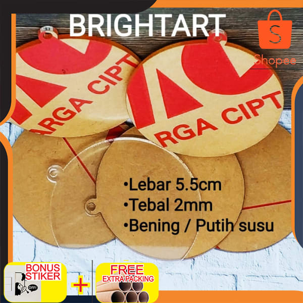 

Medali akrilik 5.5cm tebal 2mm Bulat| Bening/putih susu | Bahan medali Keren