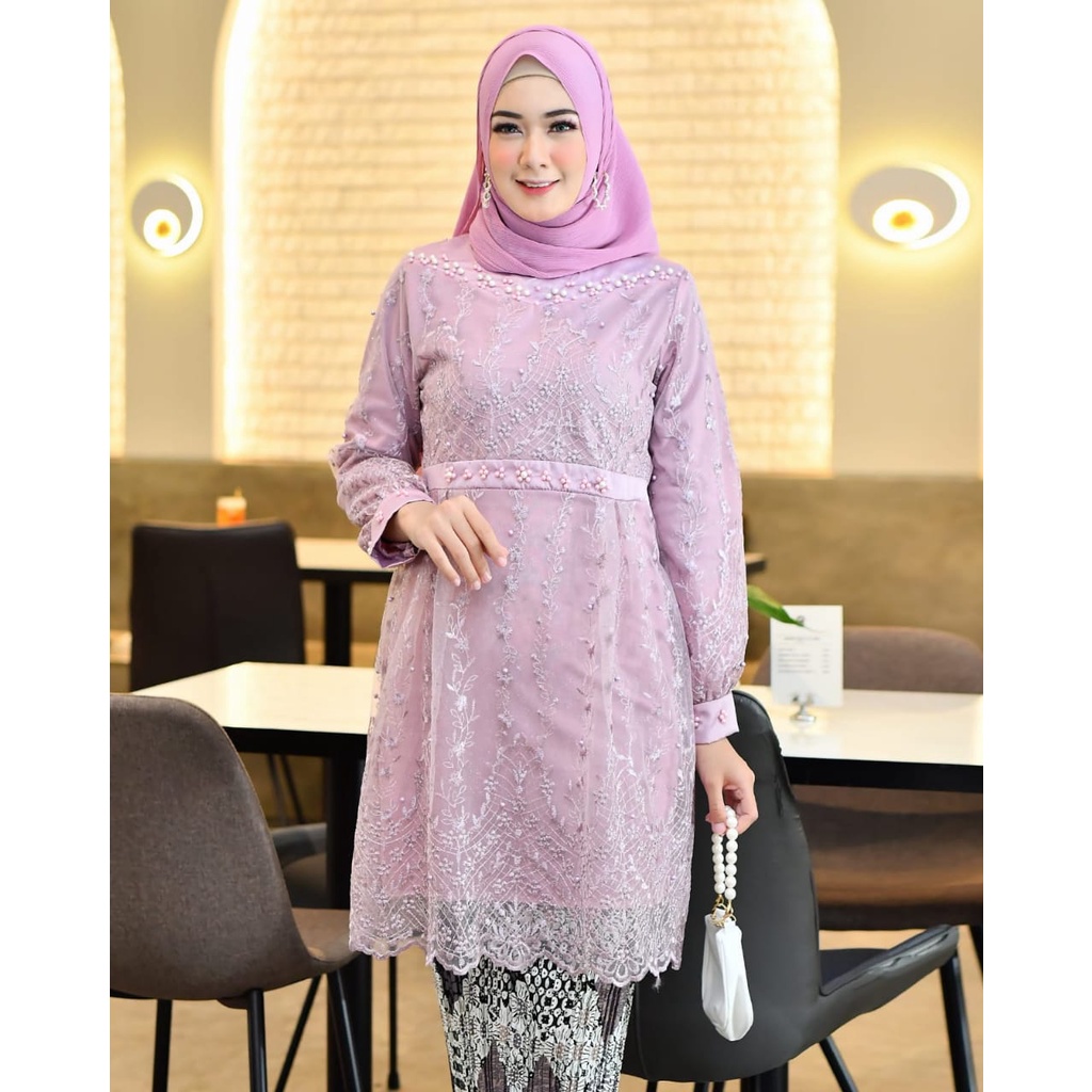 Kadai.baju / Setelan tunik blouse shabyra / Kebaya brukat / Kebaya tulle / tunik wisuda dan pernikahan Size M L XL XXL