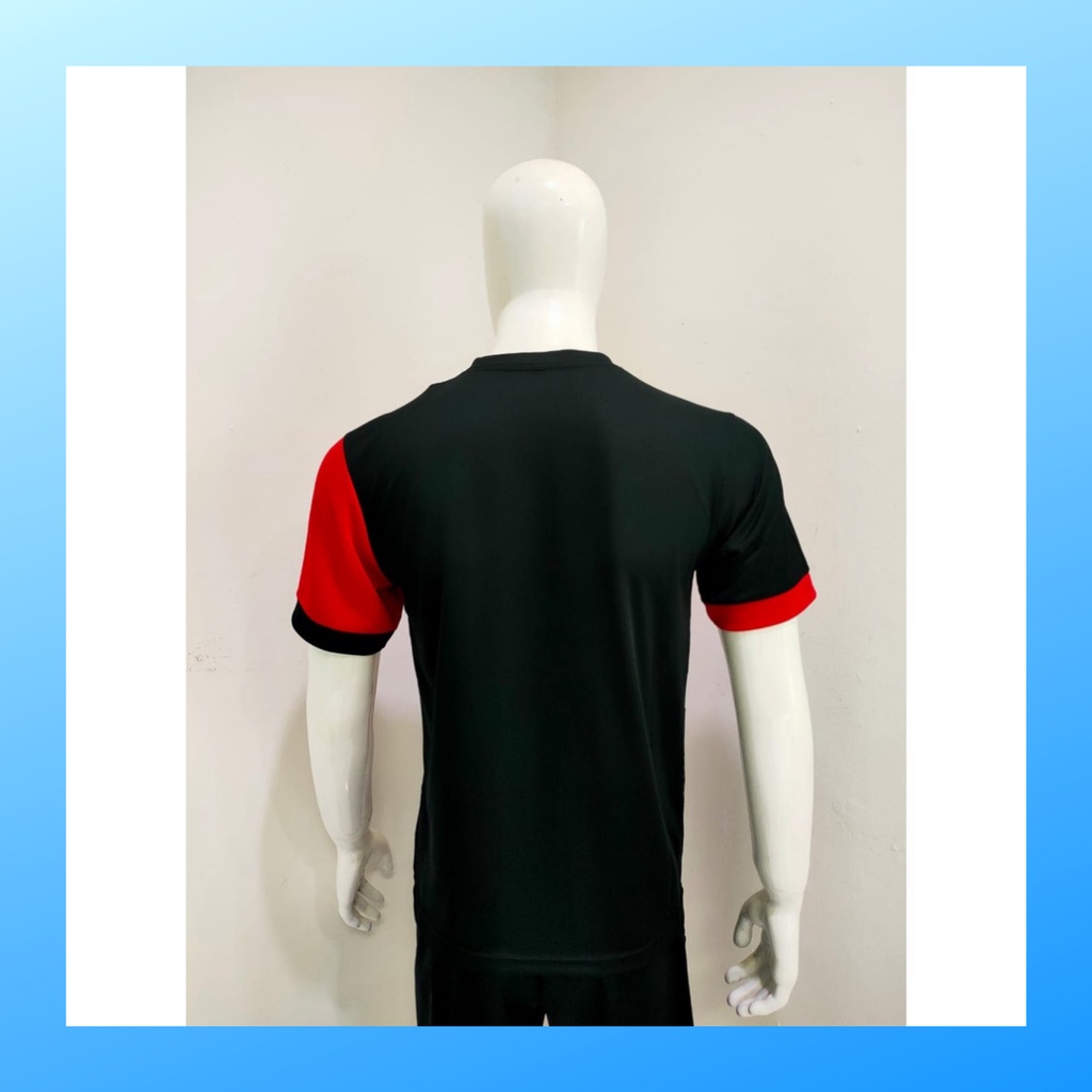 Kaos bulutangkis pria baju badminton atasan jersy wanita dewasa t-shirt outfit seragam kostum jersey olahraga casual suit pakaian jarsey oblong apparel sports jersi sudirman thomas uber cup bulu tangkis V138 merah polos