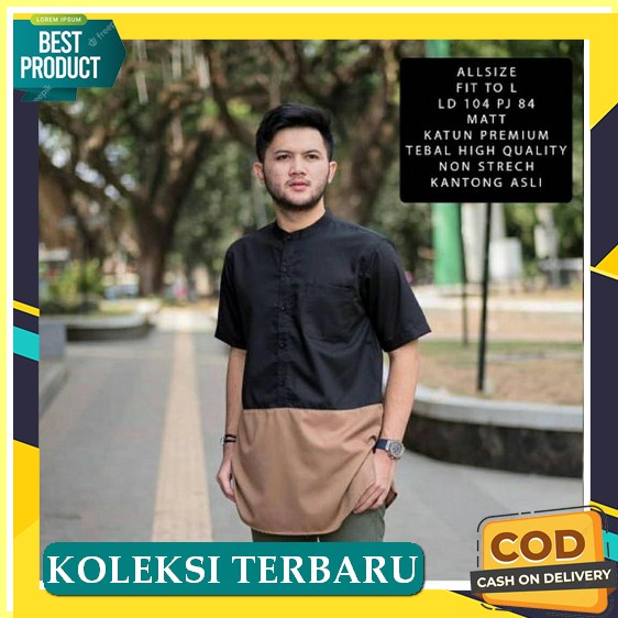 Baju Koko Lengan Pendek Pria Remaja Dewasa Laki Laki Haibah Habaib Itang Yunaz Kurta Pakistan Muslim