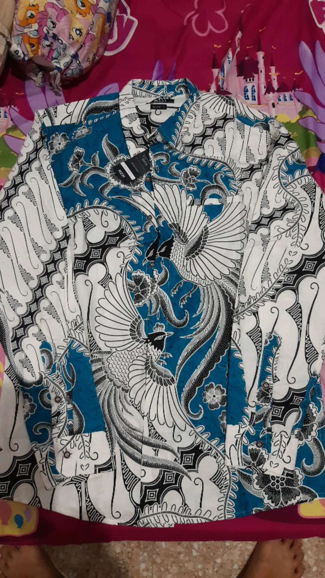 M231 Kemeja Pria Batik Panjang Biru 1574a