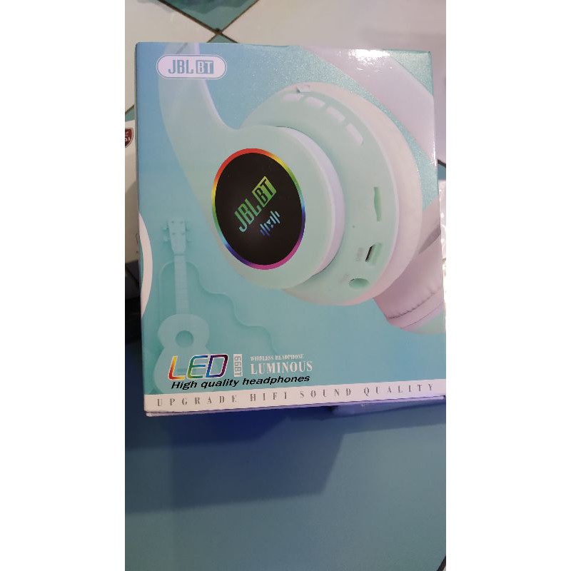 HEAPHONE WIRELESS JBL LED 66BT henset bando hadset Dj bloutud