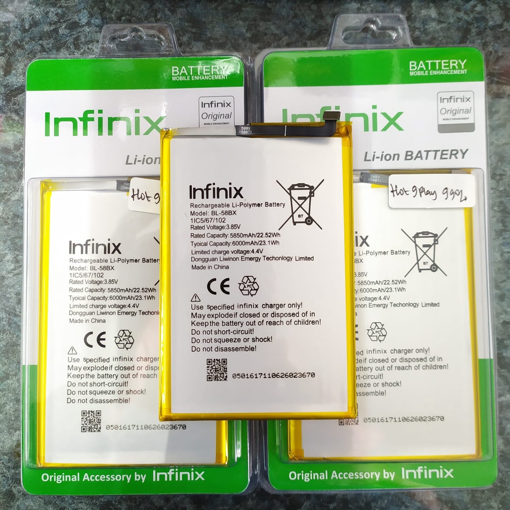 Baterai Infinix Hot 9 Play Hot 10 Play BL-58BX BL58BX Original