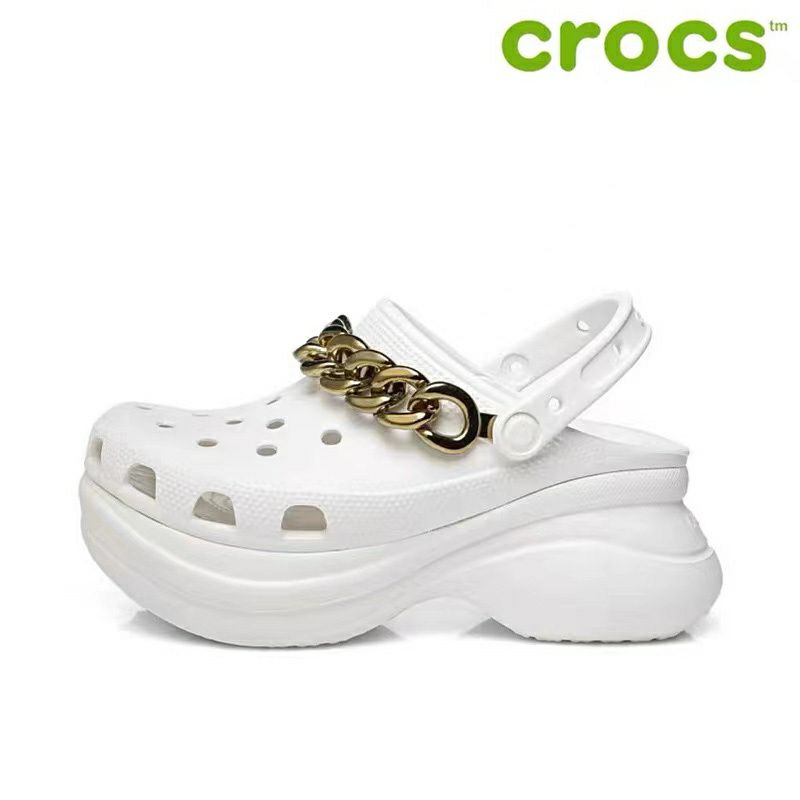 CROCS BAE EMBELLIESHED CHAINS CLOG 8cm WOMEN'S SANDAL / CROCS BAE RANTAI