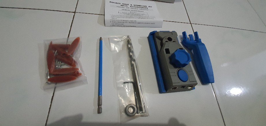 Pocket Hole Jig Set Mata Bor Sekrup Dowel Drill Guide Center Doweling Joinery For Woodworking Tools