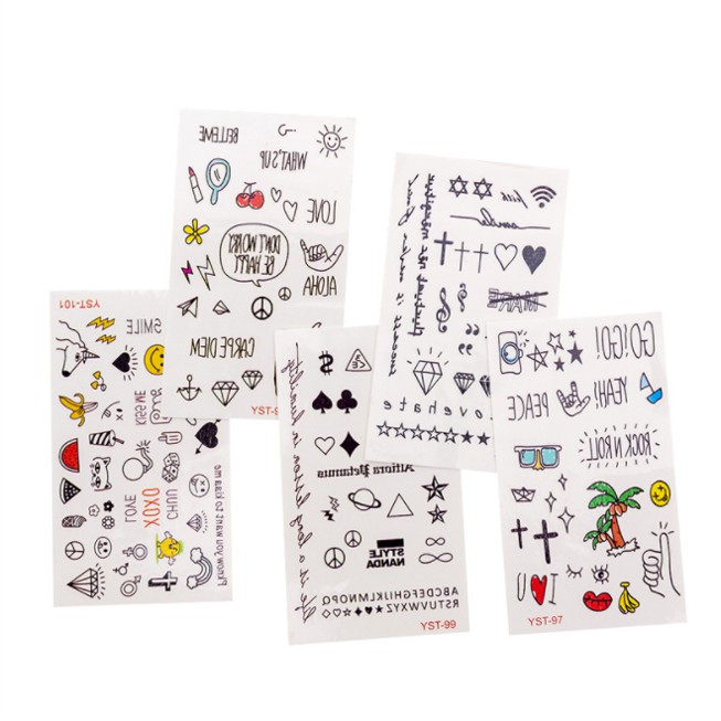 Sticker Mini Cartoon Kartun Tatto Sticker cute watter proof temporary warna [E1-2]-1