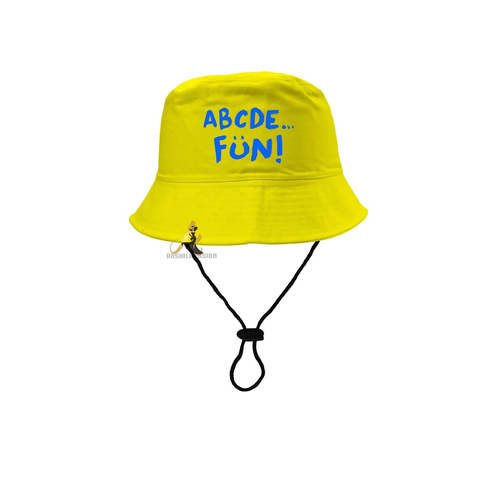 Topi Bucket Anak Laki-laki Perempuan umur 2-8 tahun SABLON ABCDE Fun