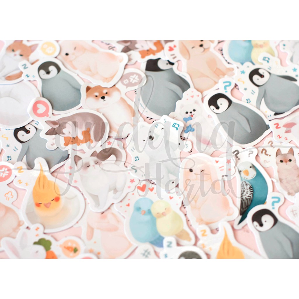 Stiker Singing Polar Bear Beruang Dancing Penguin Lucu DIY Sticker Scrapbook GH 303364