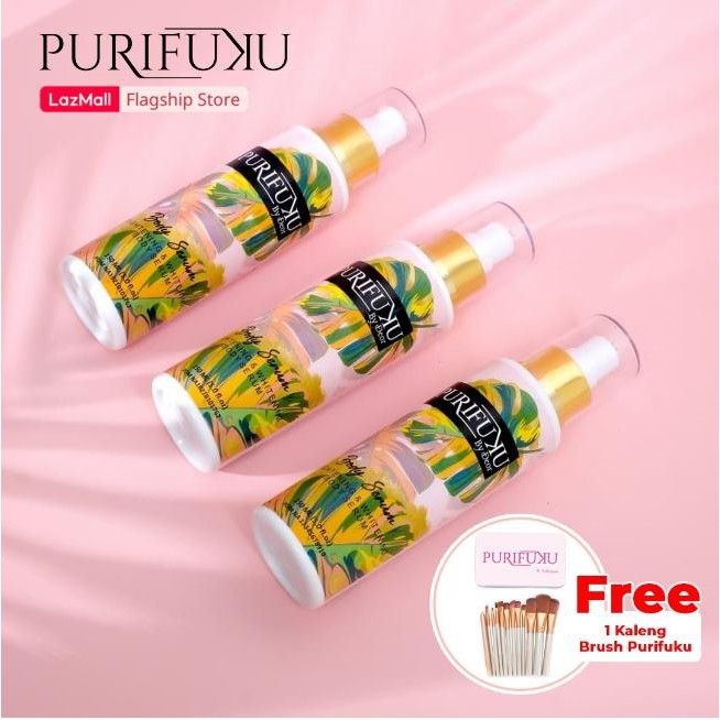 PURIFUKU Body Serum By Deor Brightening &amp; Whitening Body Lotion Free Purifuku Kuas Make Up Kaleng