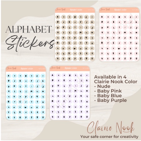 

Alphabet Sticker Label Warna / Stiker Alfabet / Stiker Warna alphabet