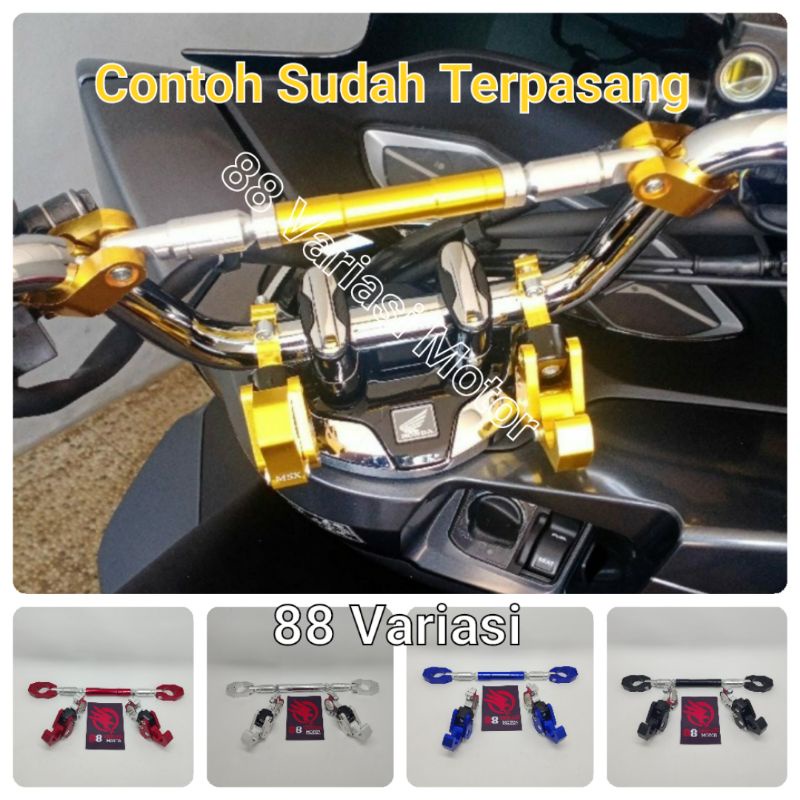 Paket Palang Stang Besar Bisa Stel Full CNC dan 2 Pcs gantungan Barang PCX 150-160 lama