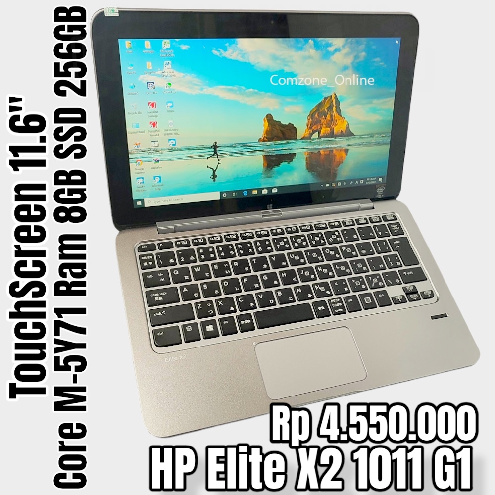 Laptop Second HP Elite X2 1011 G1 Tablet Core M-5Y71 SSD 128GB Ram 8GB Camera tab9