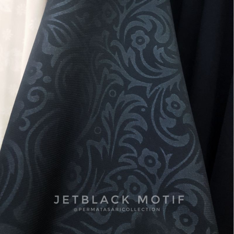 Bahan Kain Jetblack Jet Black Mta Kiara Soft Lexus Hitam Motif Emboz Emboss Bunga Premium Meteran Shopee Indonesia