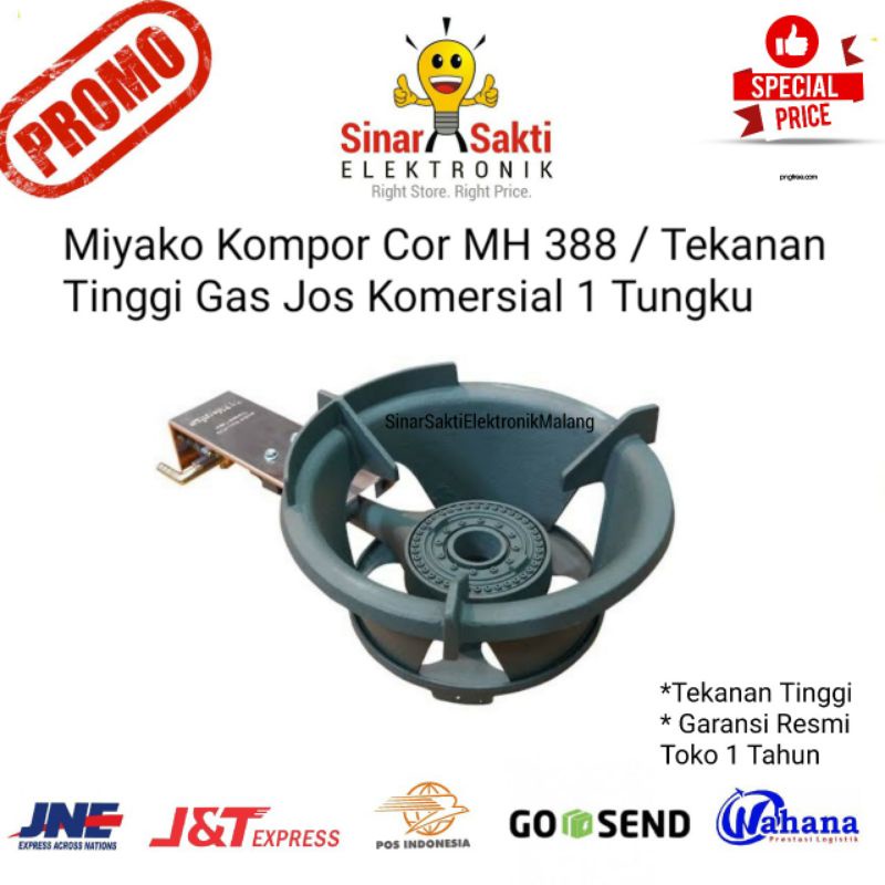 Kompor Gas Tekanan Tinggi Miyako Cor MH 388 / Jos Komersial 1 Tungku