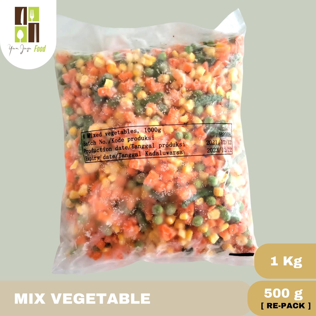 

Mix Vegetable 4 macam sayur 1Kg / 500G REPACK