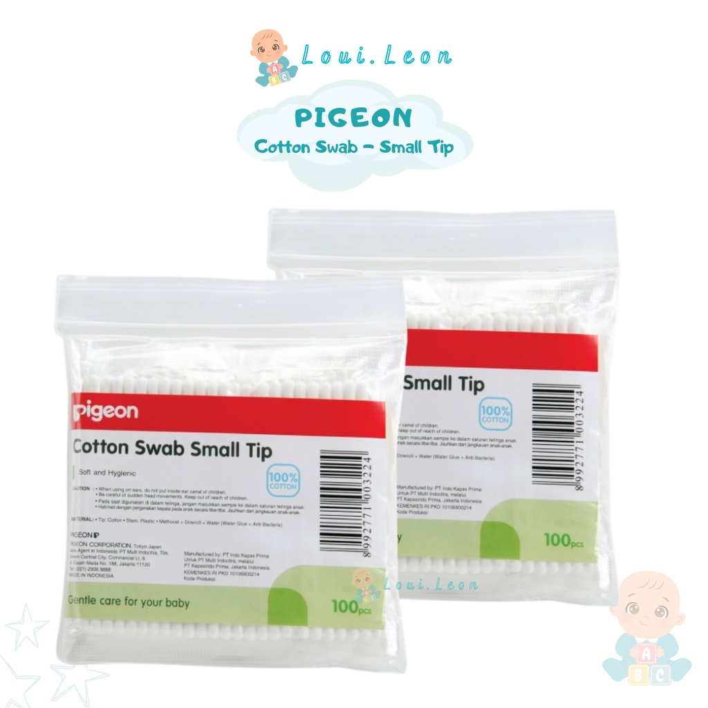 PIGEON Cotton Bud Small Tip l  Pigeon Cotton Swab Isi 100 Pcs cotton bud Bayi l Baby Cotton Buds