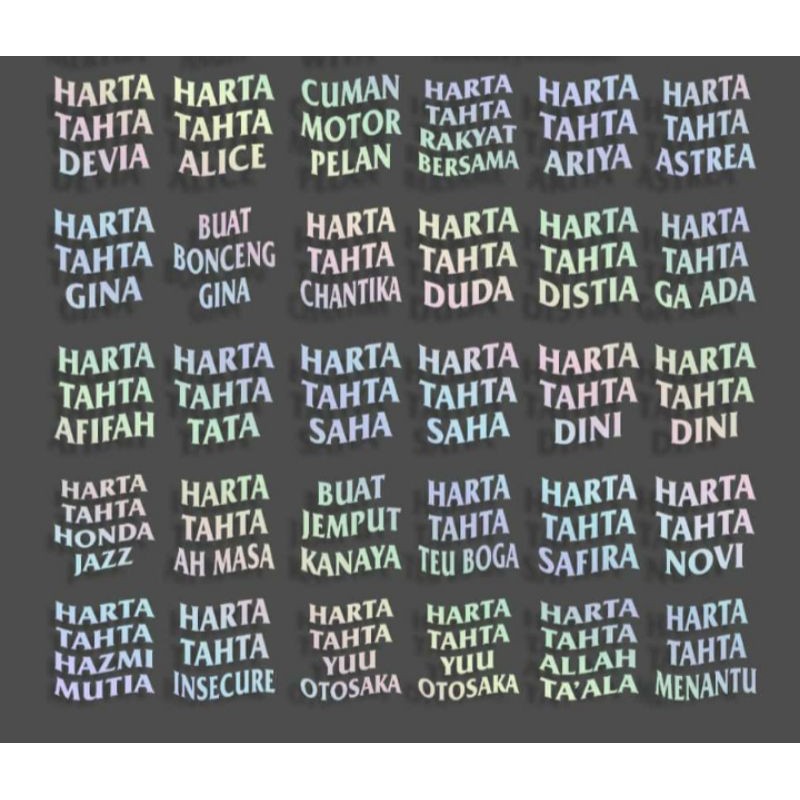 

stiker cutting hologram pelangi desain suka