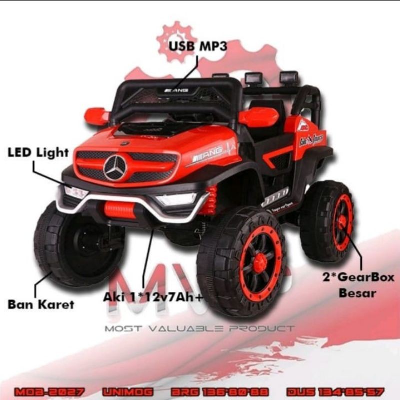 (GRATIS ONGKIR) Mainan anak mobil aki anak Jumbo mercedes Benz unimog