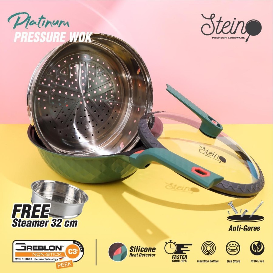 Panci Presto - Steincookware Platinum Wok Pressure Pan