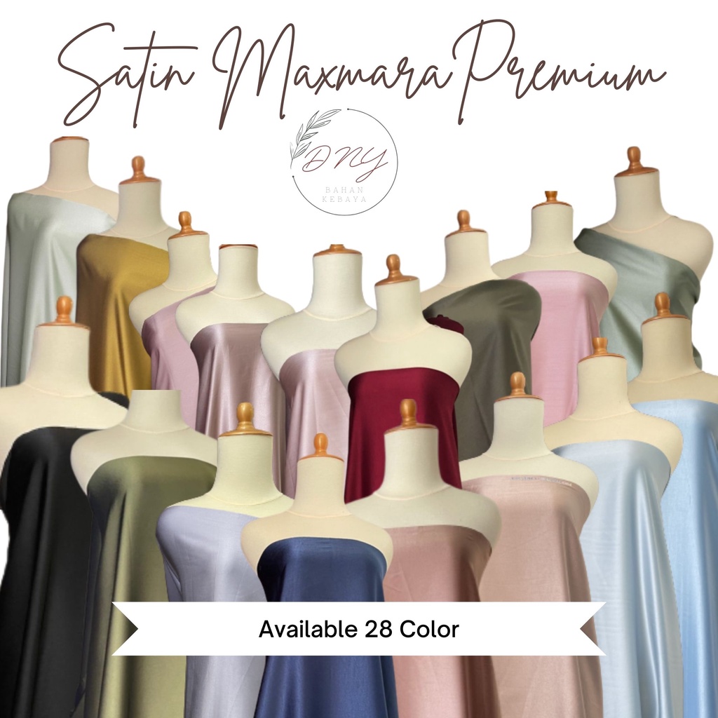 Bahan Kain Satin Saten Silk Maxmaraa Lux Premium Super Mewah Warna Hijau Sage Green
