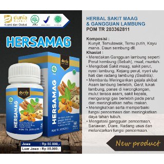 Obat Herbal maag Asam Lambung Gangguan Lambung HERSAMAG BPOM Isi 60 Kapsul-1