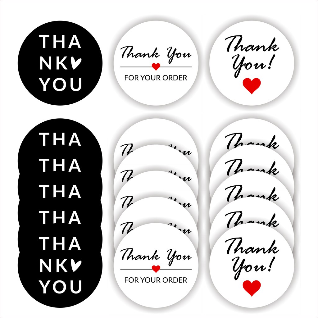 

(ISI 10 PCS) STIKER THANK YOU BULAT DIAMETER 4 CM
