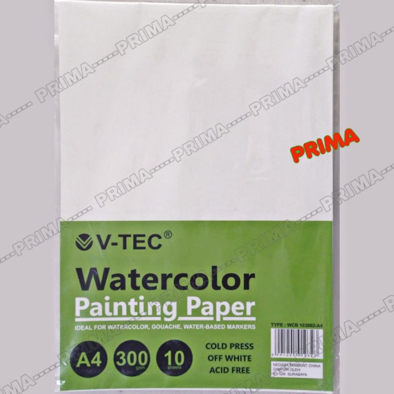 

KERTAS GAMBAR A4 WATERCOLOR V-TEC (ISI 5 LEMBAR)
