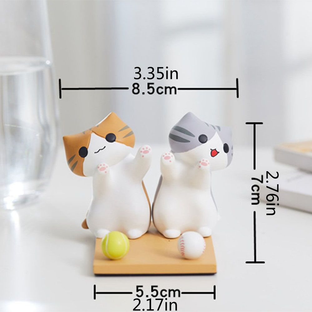 QUINTON High Quality Phone Holder Support Accessories Lazy Holder Cat Desk Holder Cute Cat Figurine Model Universal Doll ornaments Mount Bracket Toy Figures Action Figures