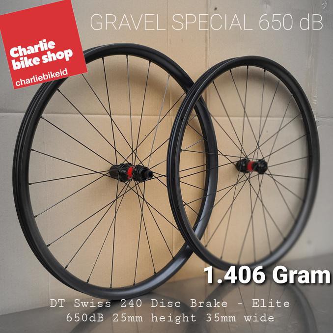Wheelset Carbon Gravel 27.5 650Db Custom Elite 35Mm Cocok 650X47