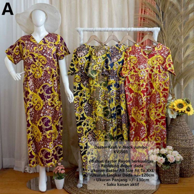 Daster kerah V-neck jumbo