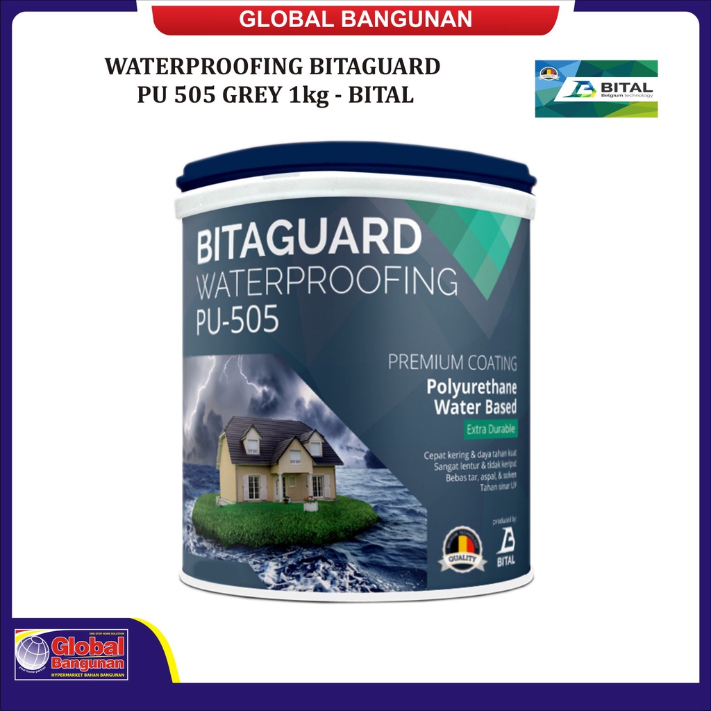 WATERPROOFING BITAGUARD PU 505 GREY 1kg - BITAL