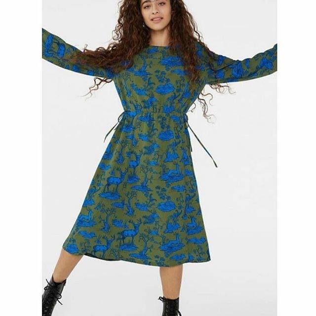 MONKI tie dress - oh my deer print