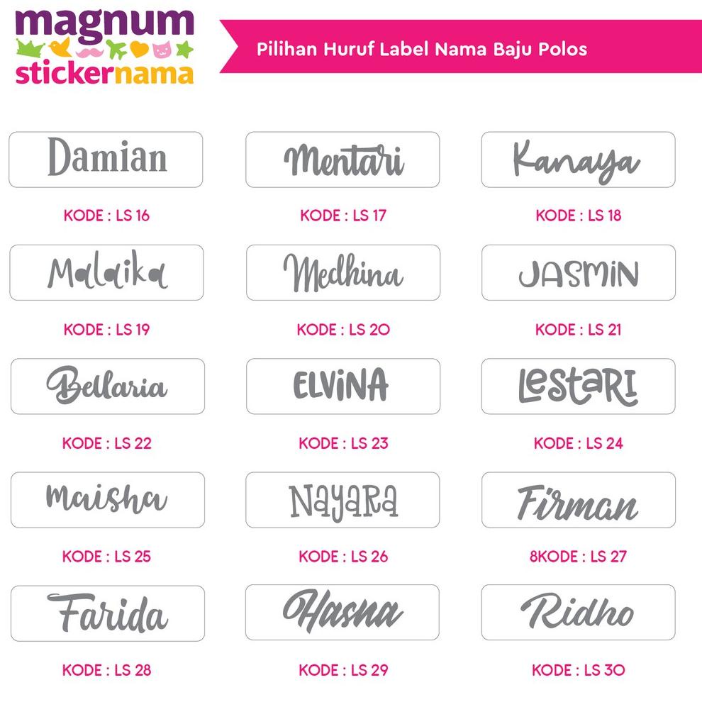 Ote30 Label Nama Baju, Label Nama Kain, Label Setrika, Iron-On Label Polos $