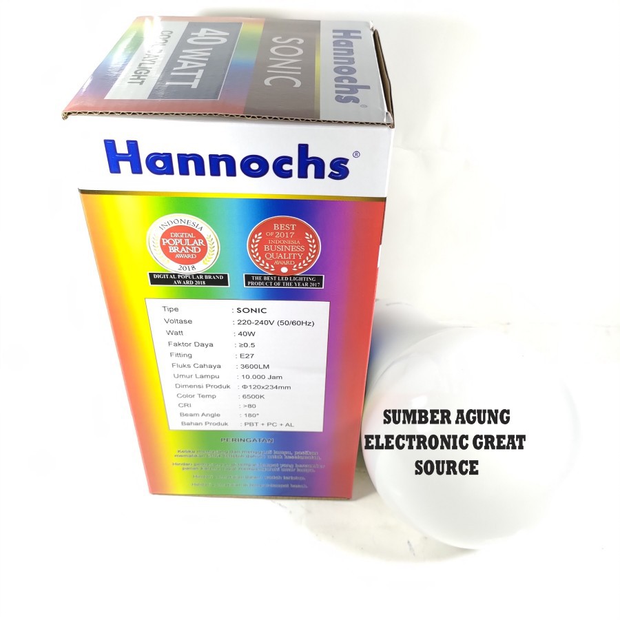 Hannochs Sonic 40W Lampu LED 40 Watt Besar Jumbo Terang SNI Bergaransi