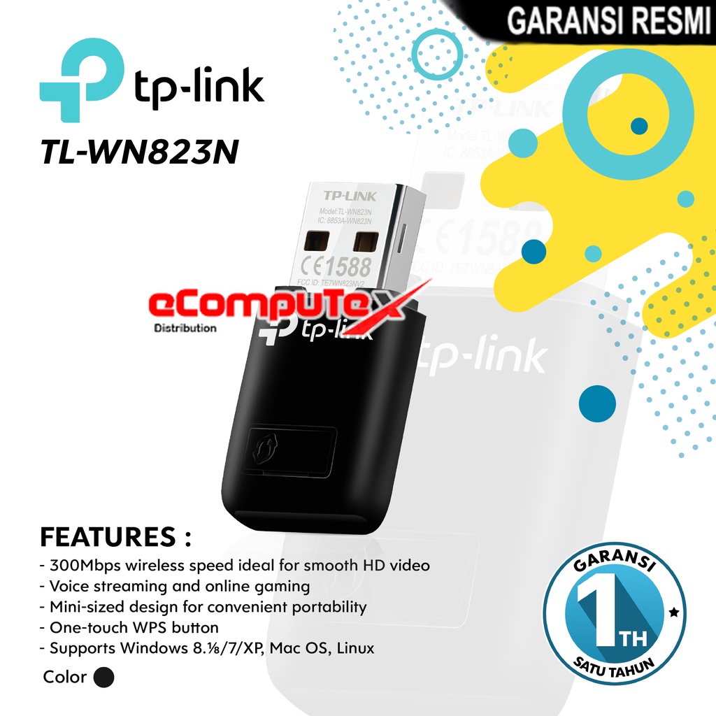 USB DONGLE ADAPTER TP LINK TL WN823N / WN 823N WIRELESS 300MBPS - RESMI