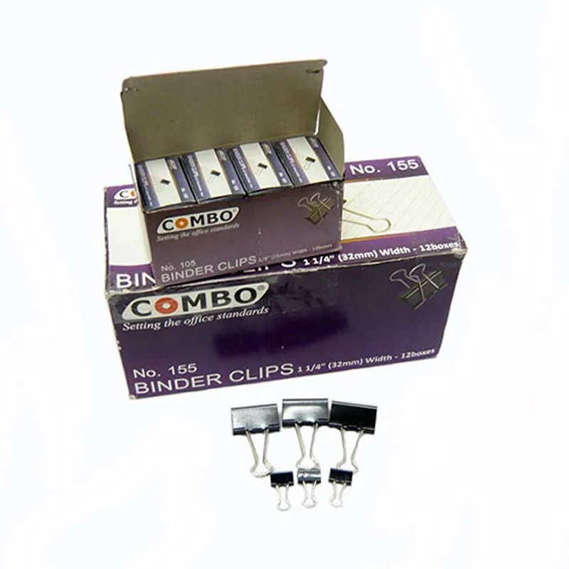 

Binder Clip / Klip Hitam / Klip Sedang / Penjepit Kertas 155 Combo 1BOX-12PCS