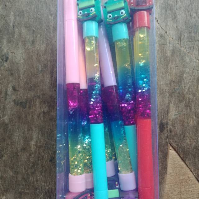 

Pulpen gel gliter karakter tayo 12pcs