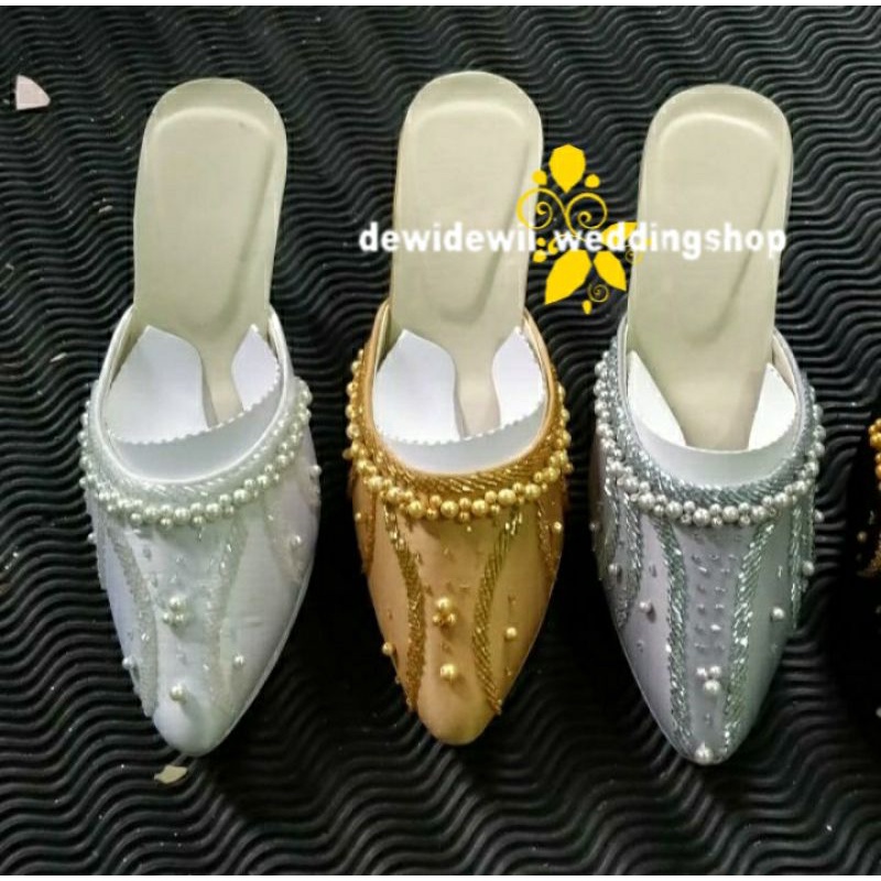 Selopn Payet Mutiara / Selop Pengantin (Cewek + Cowok)