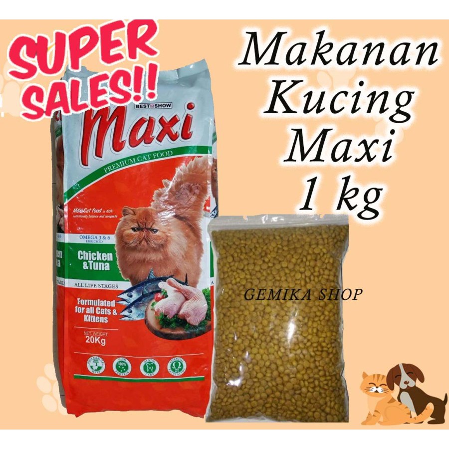 MAKANAN KUCING MAXI 1 KG [ CAT FOOD DRY 1KG ]