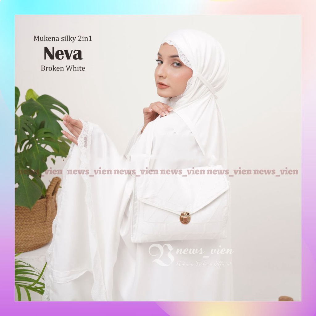 Mukena Terbaru Official - mukena dewasa adem 2in 1terbaru satin silk polos warna putih hitam lavende