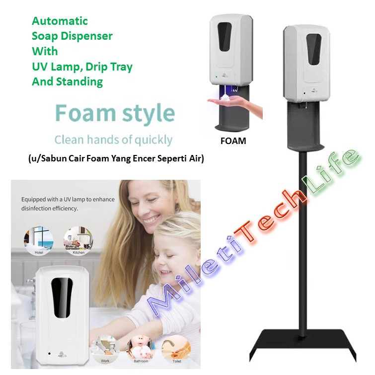 F1408S Auto Soap Dispenser Standing FOAM GEL SPRAY Hand Sanitizer Sensor Otomatis