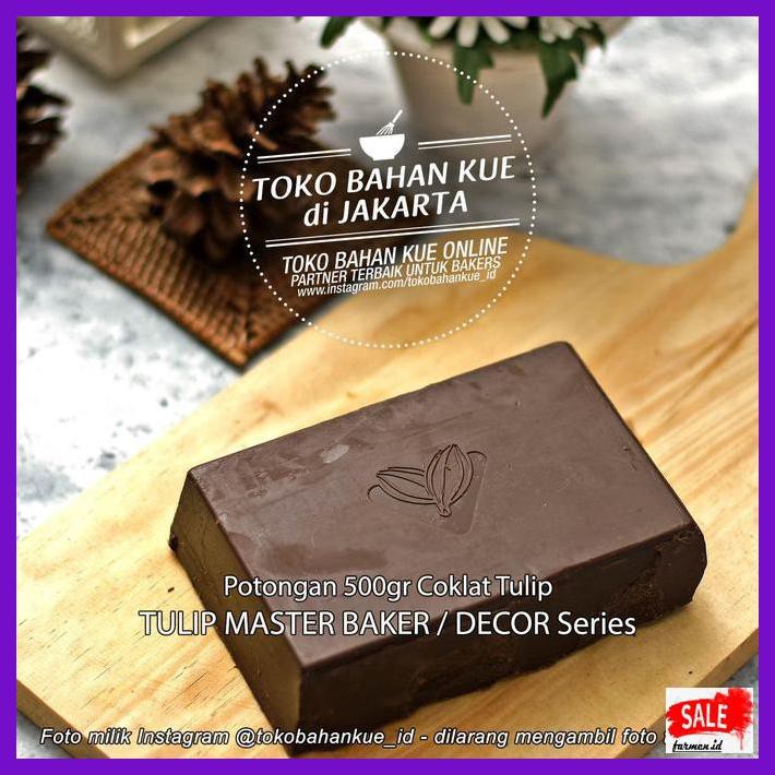 

SAKMACOKLAT- COKELAT TULIP MASTER BAKER DARK CHOCOLATE COMPOUND COKLAT BATANG 500GR -MAKANAN-