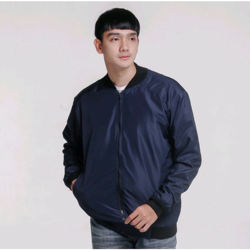Jaket Bomber Polos Basic Natural Pria Wanita Taslan Poliester Jaket Bomber Exsekutif Original Dogart