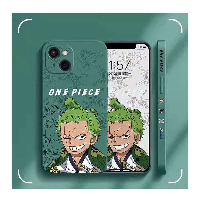 cartoon one piece case iphone 11 pro max 13 12 pro max cute case XR Xs max 7 8 plus se2020 square pattern soft shell shockproof case