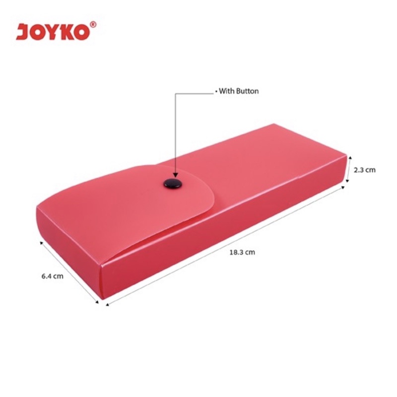 JOYKO PLASTIC PENCIL CASE / JOY-ART KOTAK PENSIL / TEMPAT PENSIL/ PLASTIK TEBAL POLOS BESAR / KECIL RED GREEN YELLOW BLUE - MERAH HIJAU KUNING BIRU