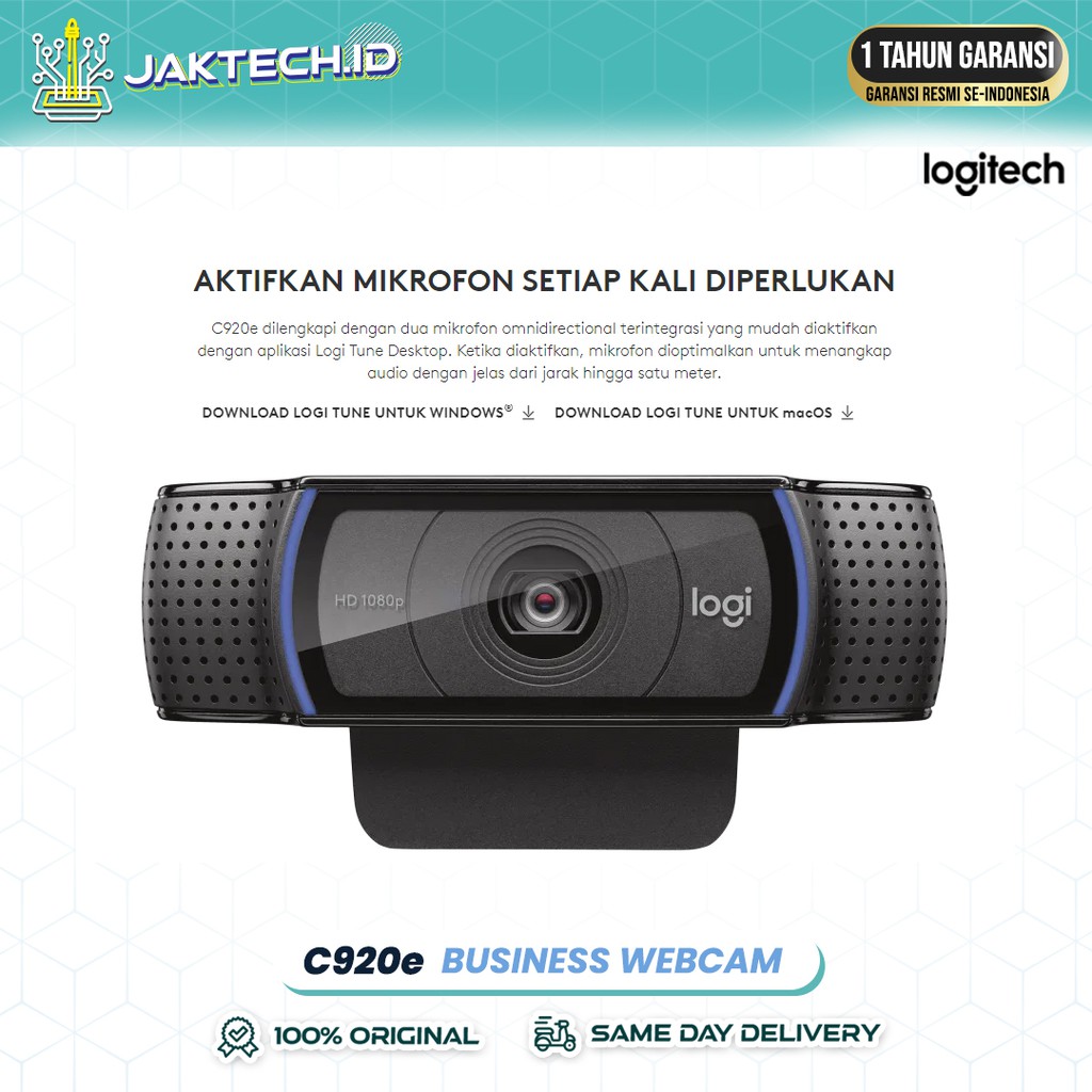 Logitech C920 Webcam Business 1080p GARANSI RESMI